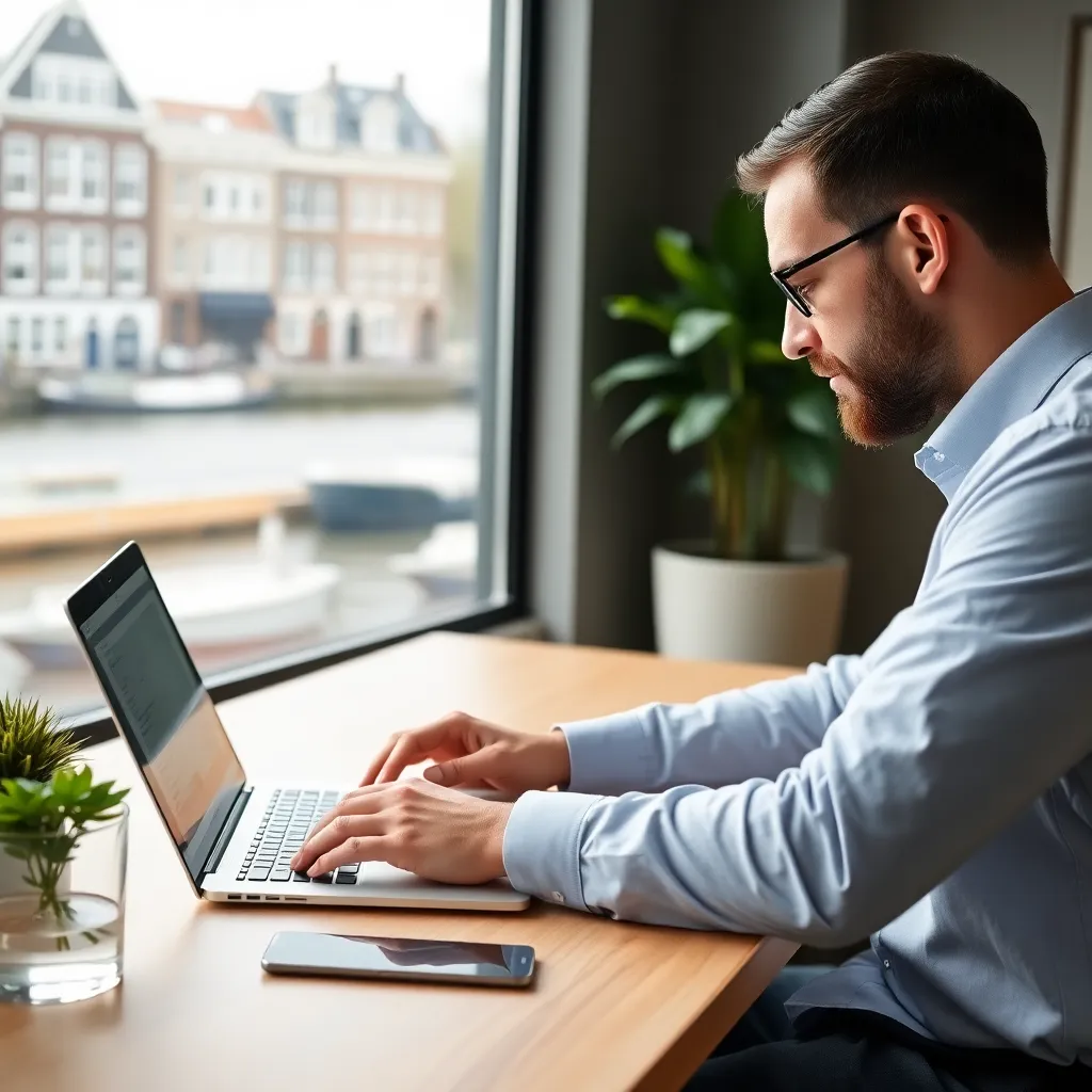 SEO-specialist analyseert zoekwoorden op laptop